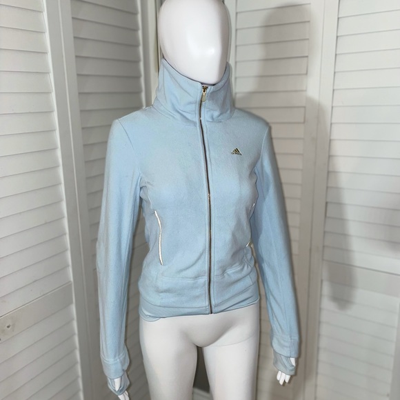 Sky Blue Adidas fleece jacket - Picture 3 of 4